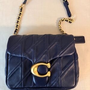 Coach Times Square Tabby Shoulder Bag with Quilting (dark navy) NEW